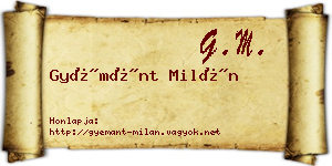 Gyémánt Milán névjegykártya