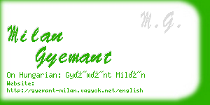 milan gyemant business card